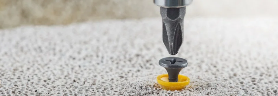 Schraube wird in Dübel gedreht